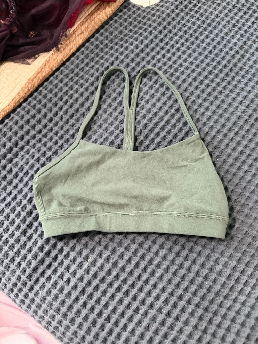 lululemon athletica Olive Green Strappy Sports Bra